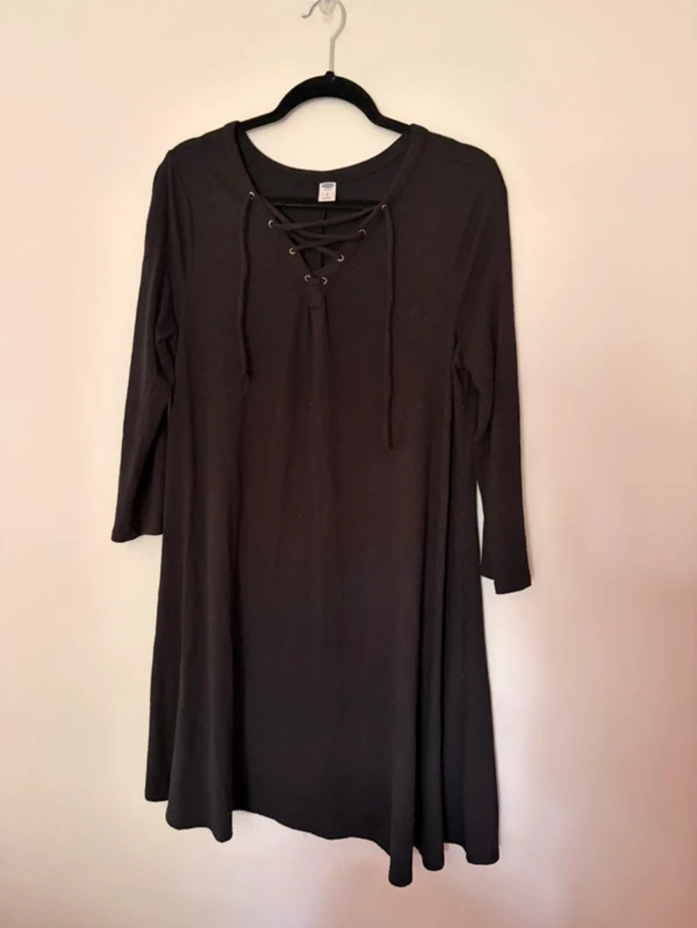 V neck tie front old navy knot black dress